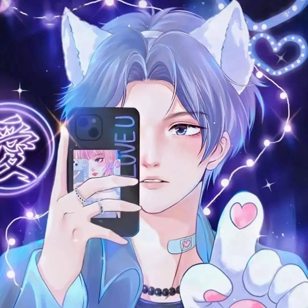 动漫情侣头像蓝色,科技新品呈现,让爱与二次元共生